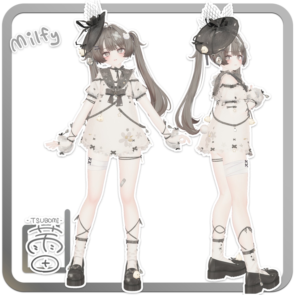 VRChat想定衣装モデル 【「蕾」TSUBOMI 】（ミルフィ・ショコラ・しなの・マヌカ・愛莉・ミルティナ) image