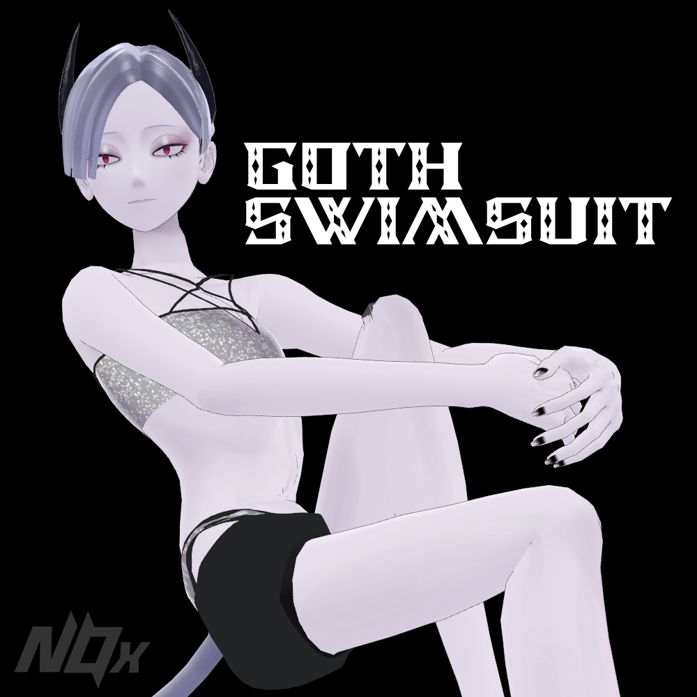 【無料/FREE】VRC想定衣装 GOTH SWIMSUIT【brochiManac対応】 image