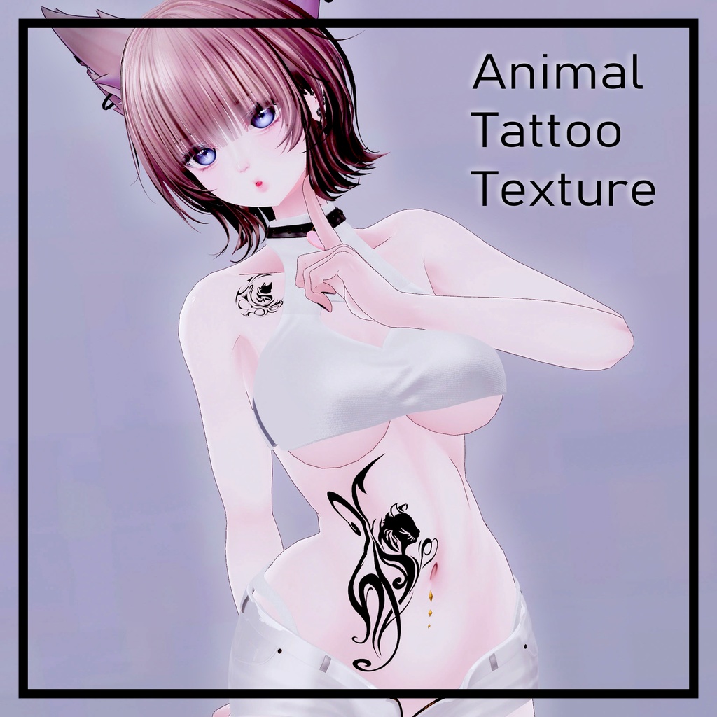 Animal Motif Tribal-Style Tattoo Texture image