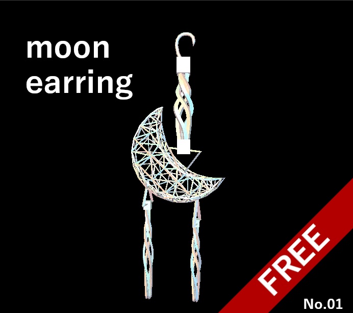 【無料/Free】moon earring image
