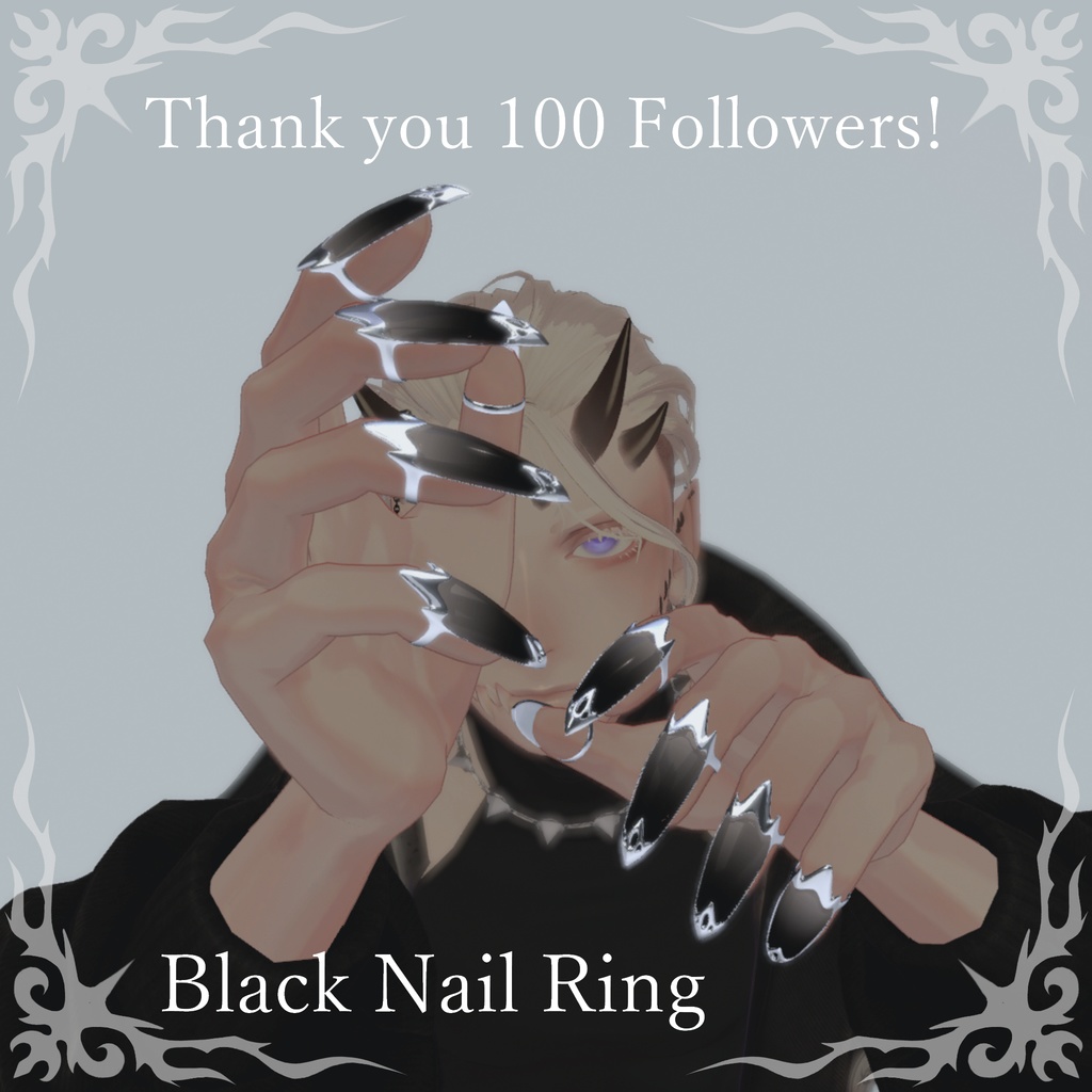 [Celebrating 100 Followers] Black Nail Ring image