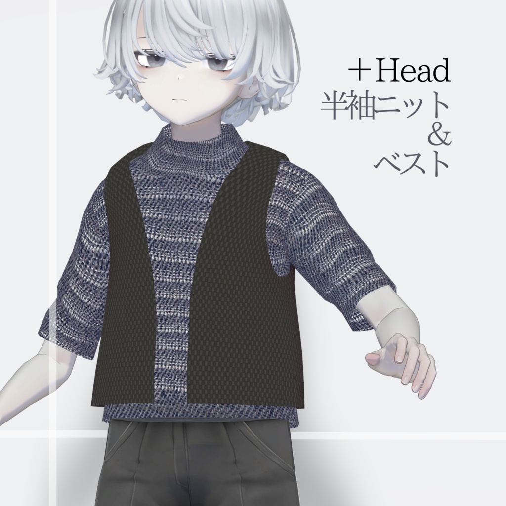Short-sleeved knit & vest image