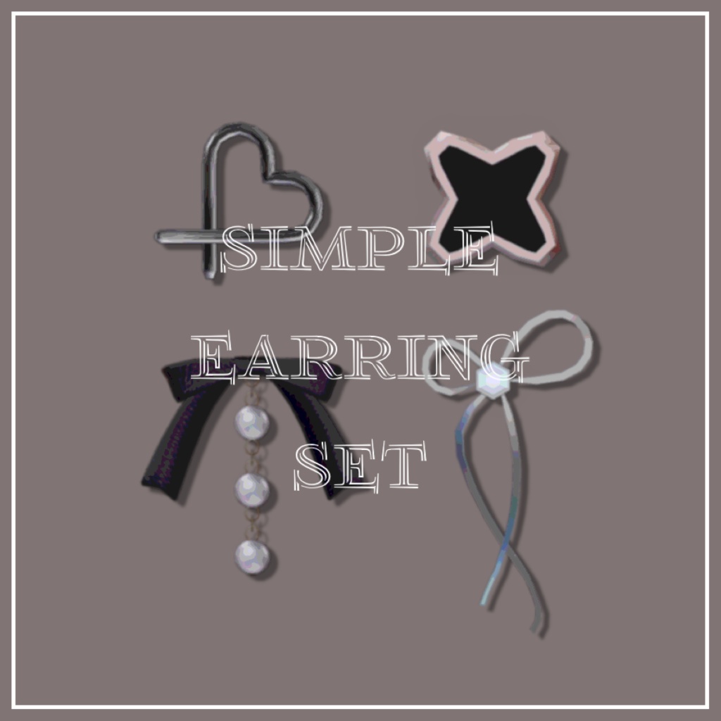【 無料/Freeあり 】Simple earring set【VRC想定】 image