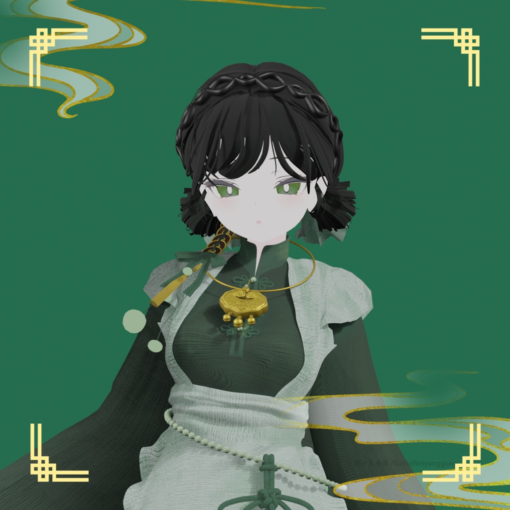 【VRChat】ChinaMaid Dress / チャイナメイド服【Rurune/ルルネ対応】 image