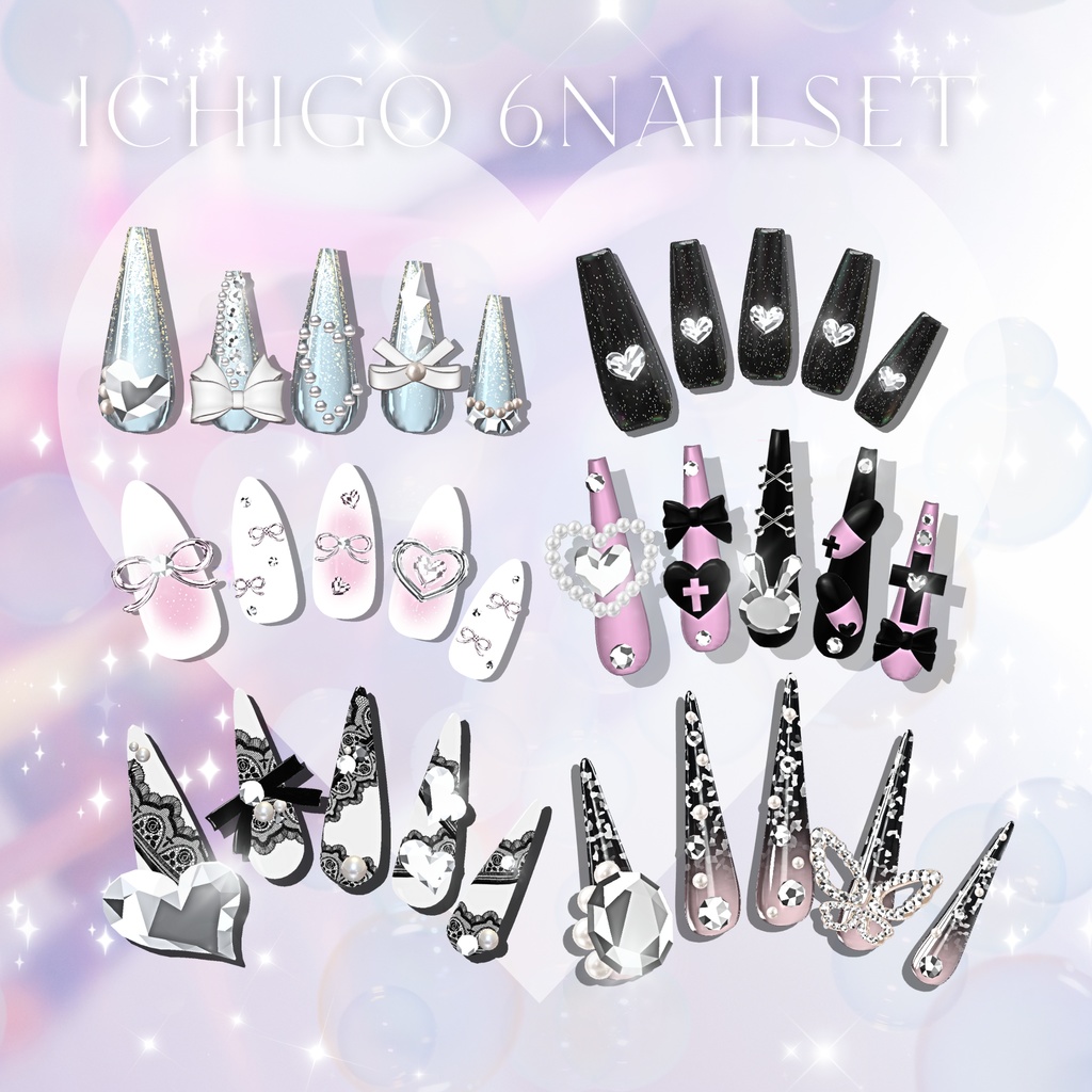 Strawberry-Themed 6-Piece Nail Tip Set Bonus image