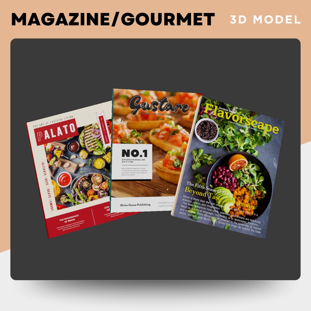 【3Dモデル｜無料あり】架空の海外グルメ雑誌 image