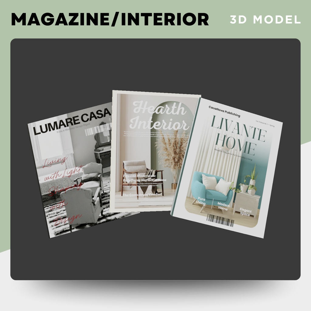 【3Dモデル｜無料あり】架空の海外インテリア雑誌 image