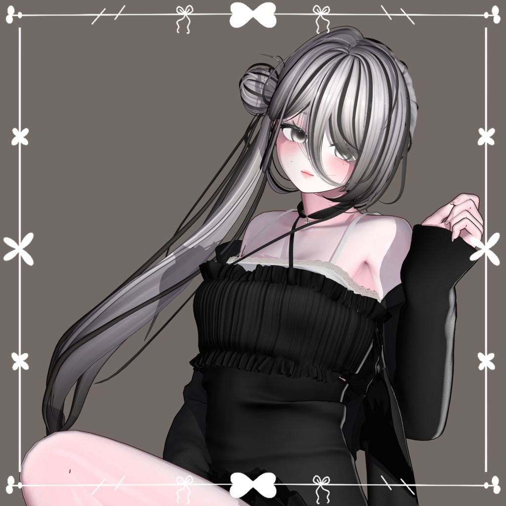 [Li-ne Shop - Bangs Side Tail Hair] Highlights Colour Texture image