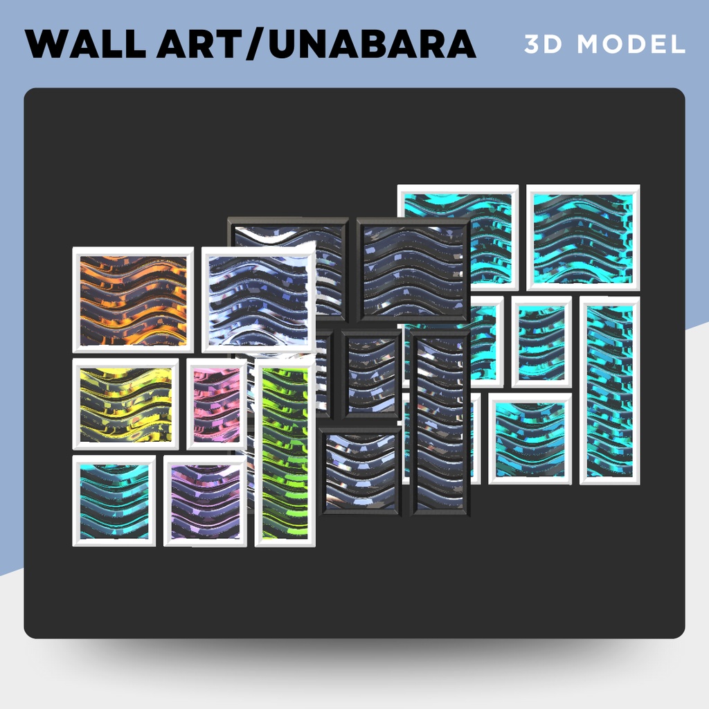 【3Dモデル｜無料あり】ガラスのウォールアート『UNABARA』 image