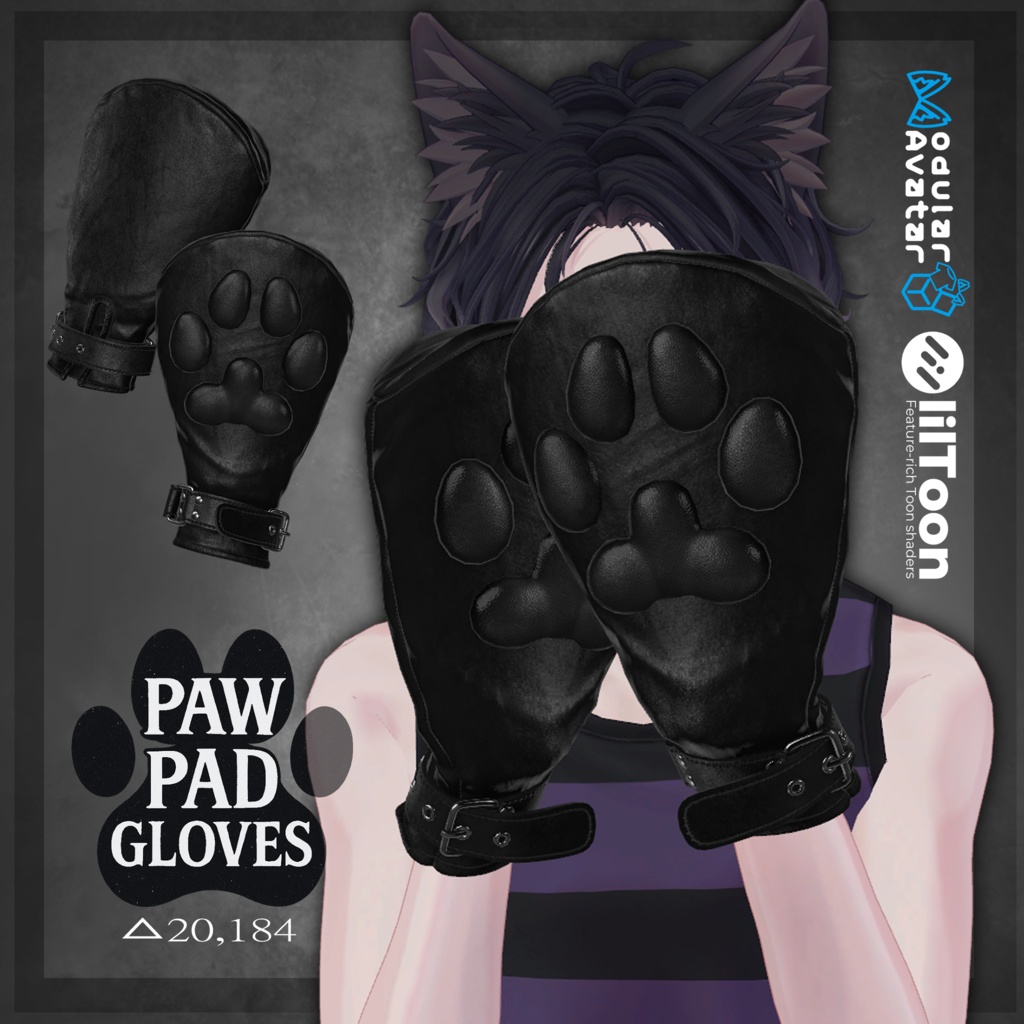 3D Model [Paw Pad Gloves] Designed for VRChat image