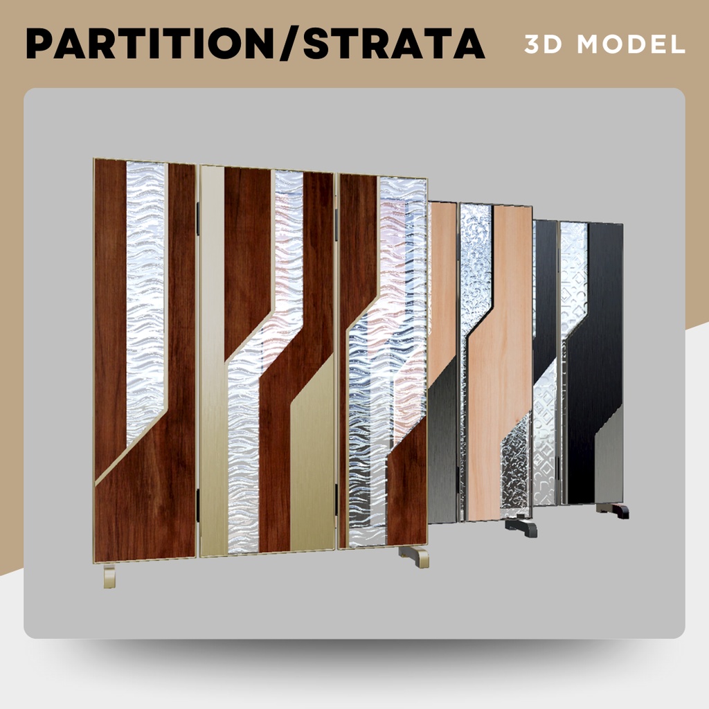 【3Dモデル｜無料あり】異素材パーテーション『STRATA／ストラータ』 image