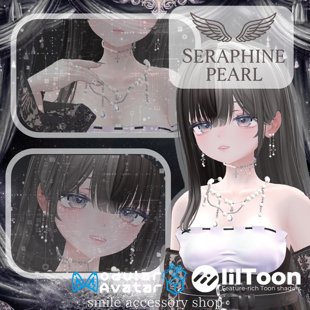 [Seraphine Pearl] Earrings & Necklace image
