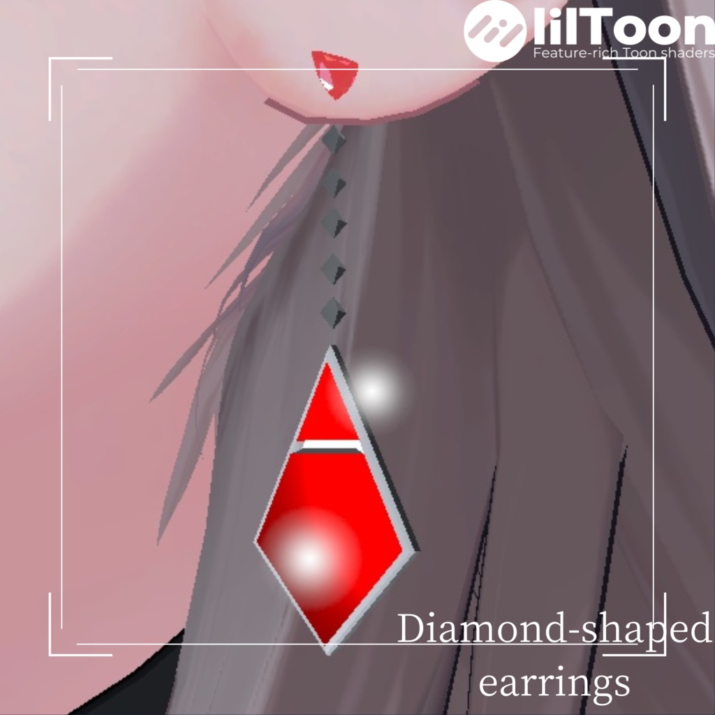 ひし形ピアス【パーティクルあり、Physborn対応】 image