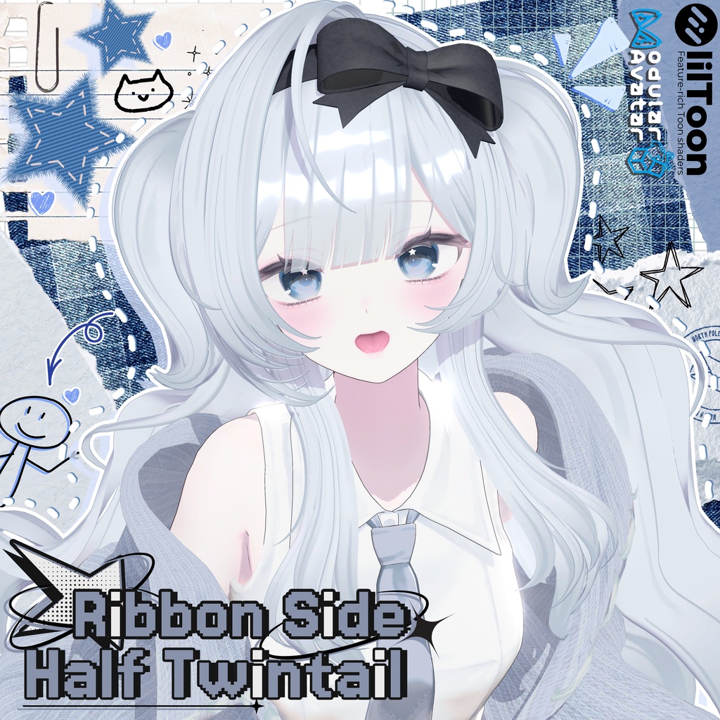 Ribbon Side Half Twintail image