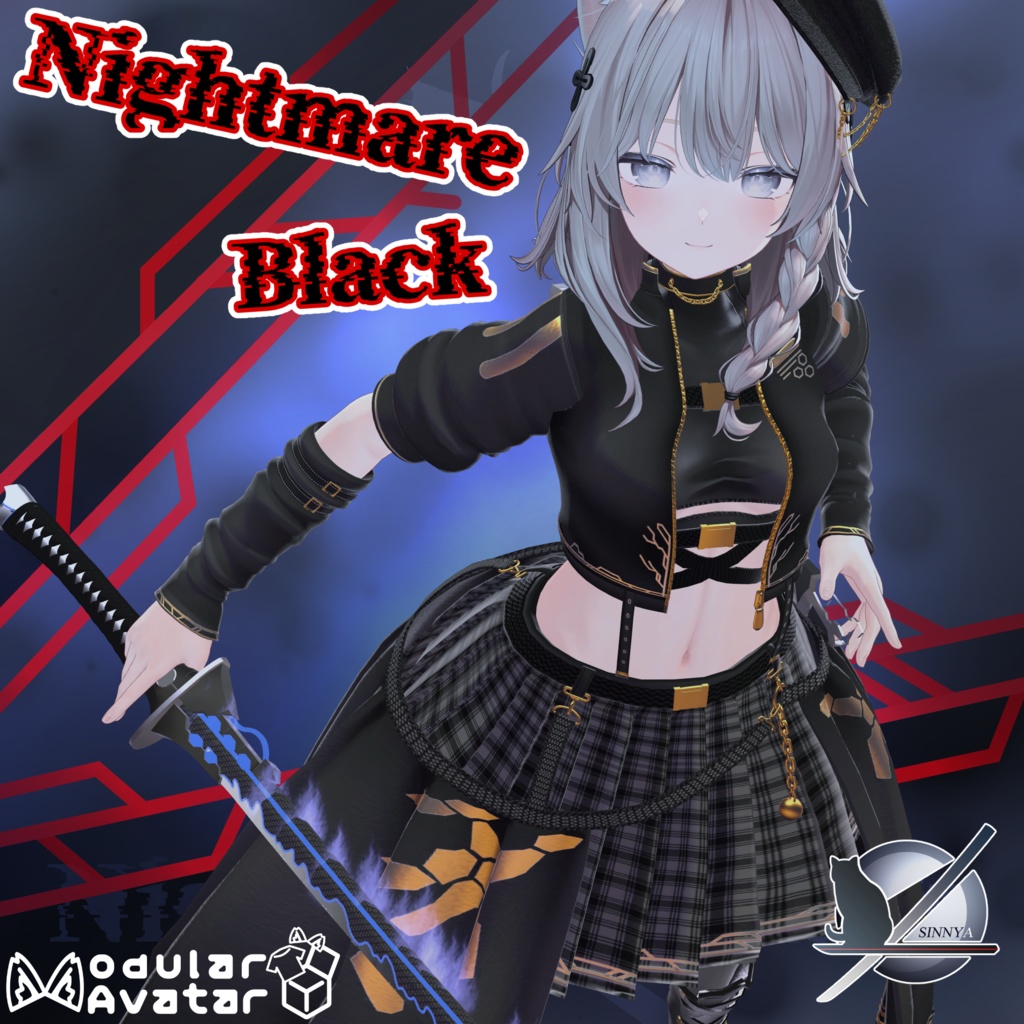 MA-compatible outfit "Nightmare Black" Compatible with numerous avatars image