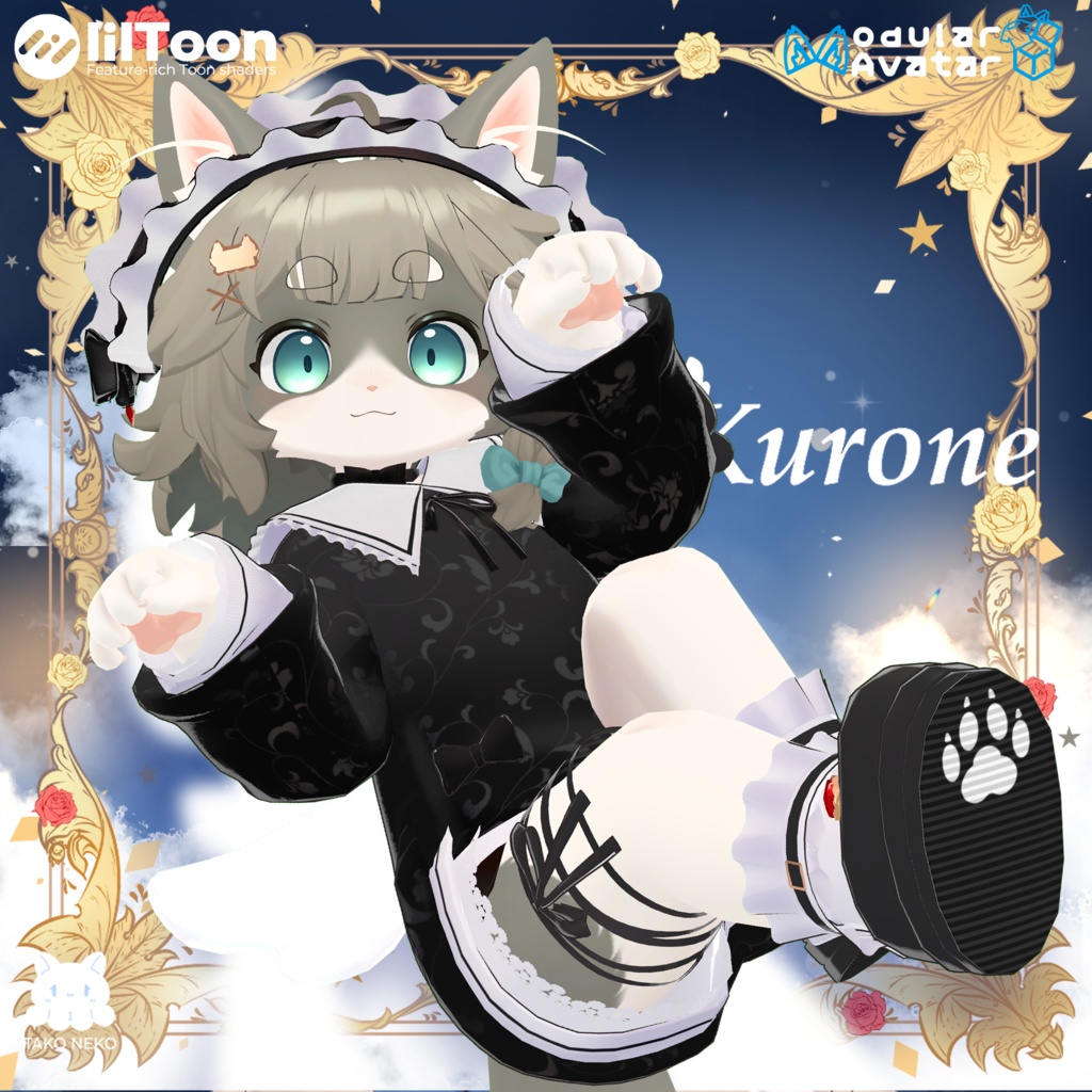 ✨✨✦衣裝【Liebe リーベ ・リナ-Lina-】🖤✨クロネ Kurone全5色✨【複数アバター対応】🖤 【VRChat対応】✦ image