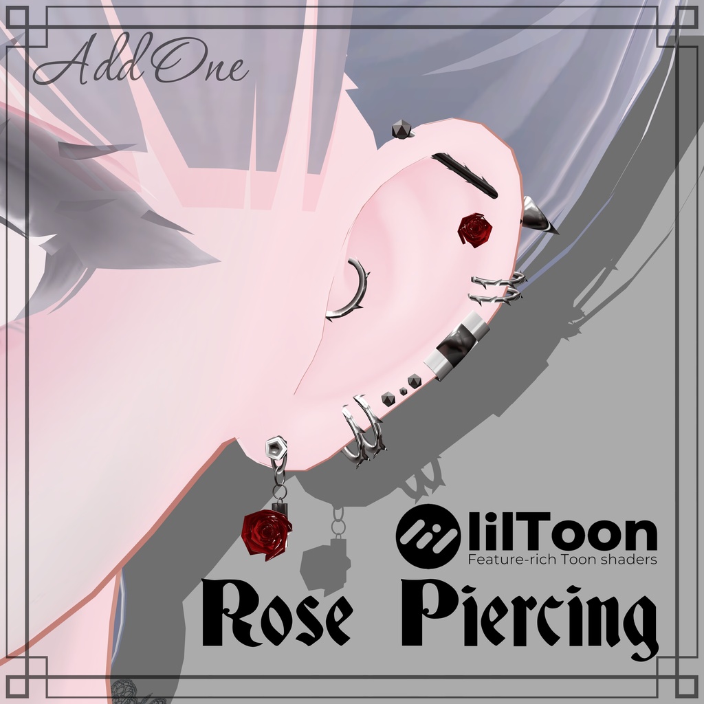 【10アバター対応】🥀Rose Piercing image