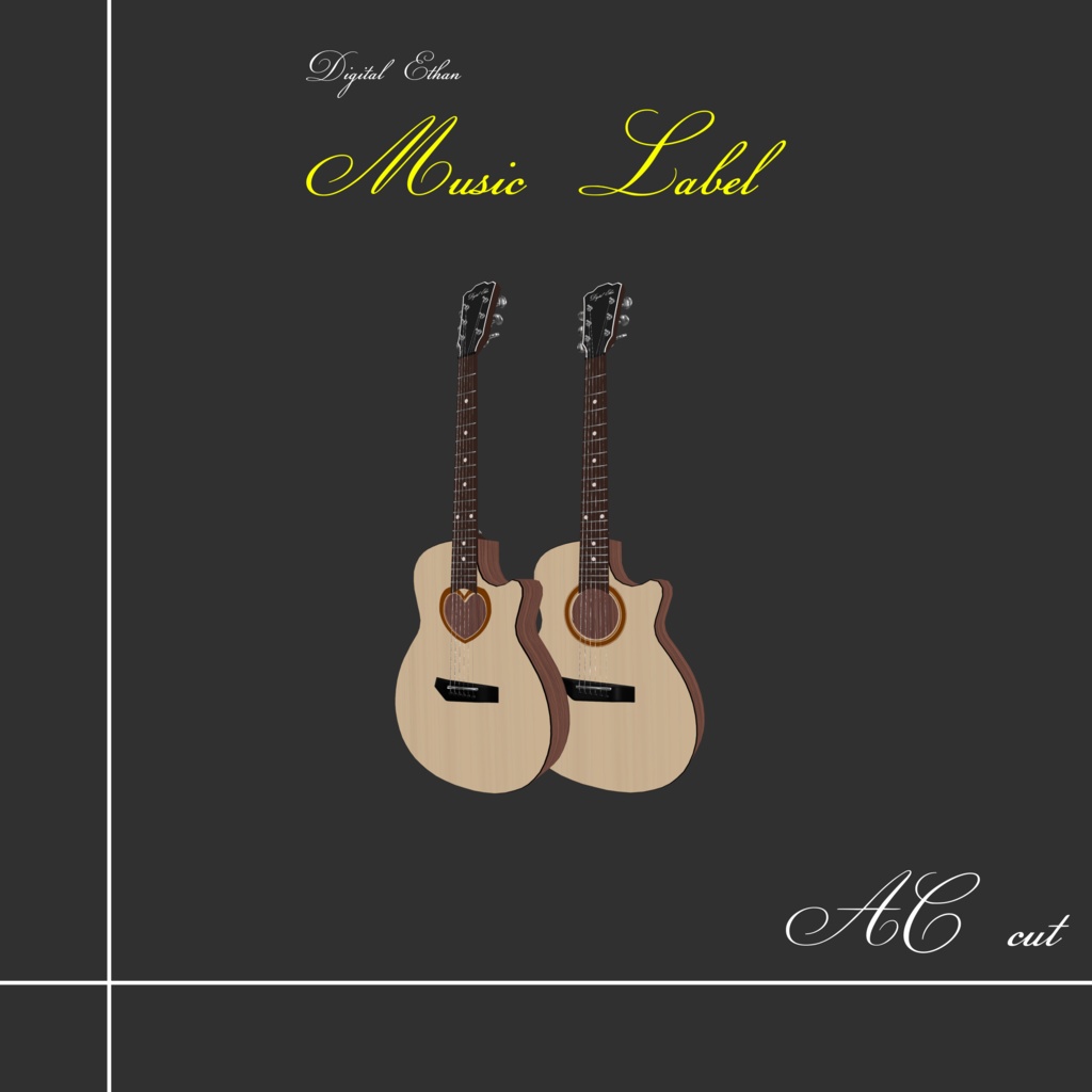 Guitar MA compatible Left-handed version included Type AC cut 3D model image