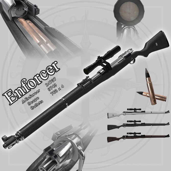 Enforcer - Sniper Rifle Designed for VRChat Features particles and gimmicks Bolt-action Magic Dark attribute Anti-materiel rifle image