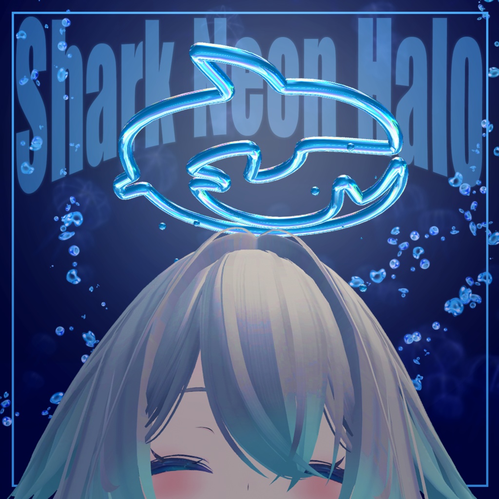 【くるくる回って水が降る】Shark neon halo【VRC】 image