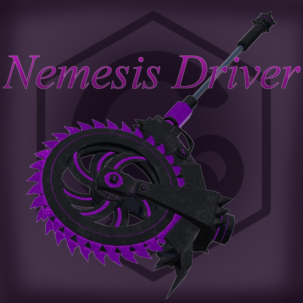 オリジナル3Dモデル Nemesis Driver ネメシスドライバー 【武器】VRChat想定 ギミック パーティクル付き 丸ノコ 巨大武器 image