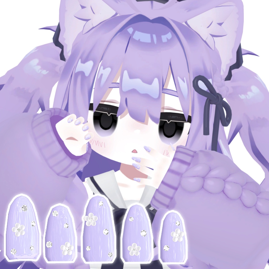 ♡【2アバター対応】simple flower nail ♡ image