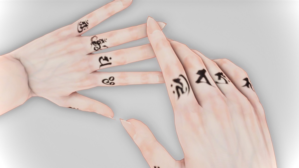 Speckled Mist Sanskrit Finger Tattoo image