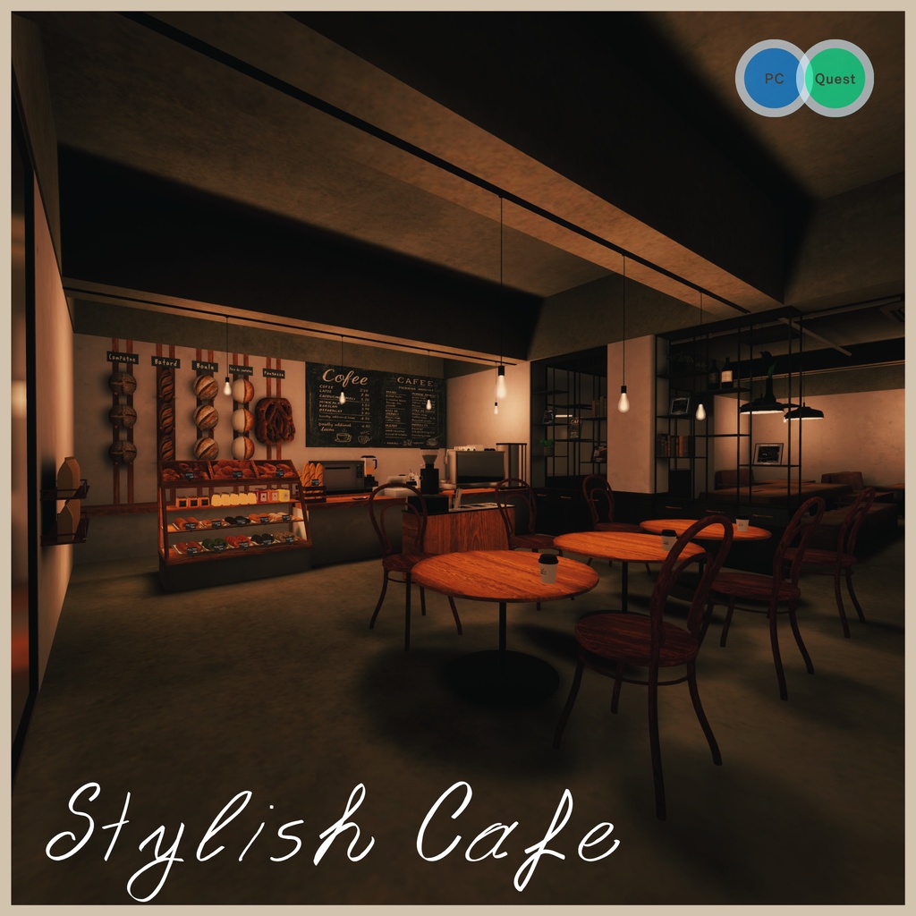 【VRCワールド】Stylish Cafe -ギミック付き- image