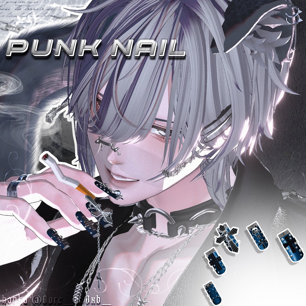 揺れるチェーン付き ✟punk nail☠【MA対応】 image