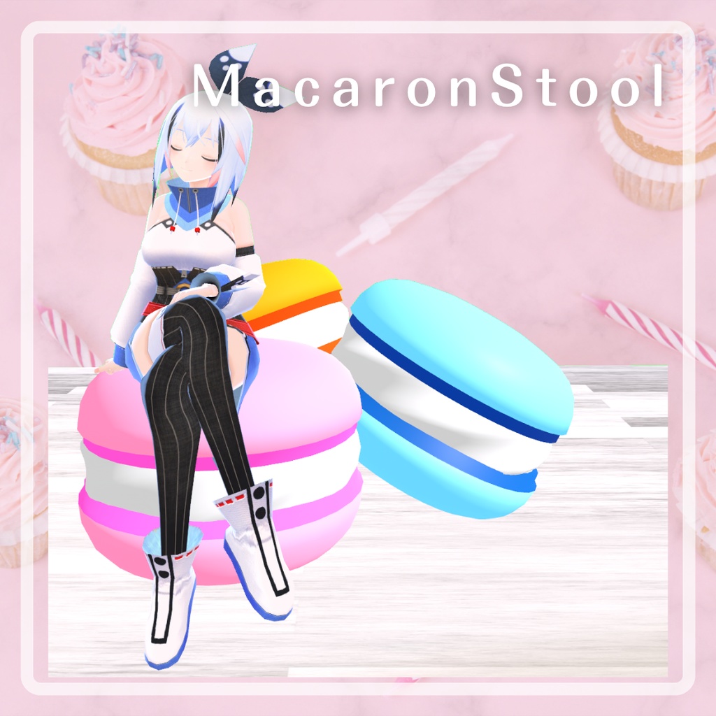 【無料】ころんとかわいいマカロンスツール（Sit判定付き） image