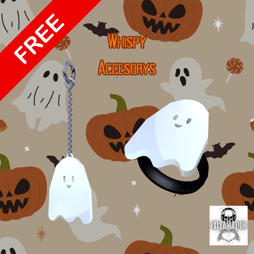 【無料】ハロウィン【VRC想定_シーツお化けアクセ2種セット】 image