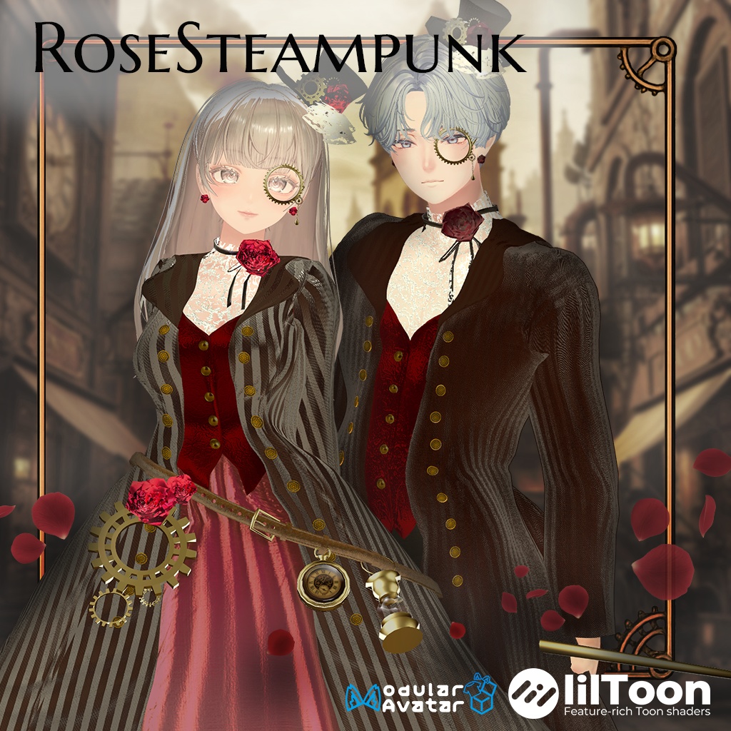 Rose Steampunk Dress & Suit image