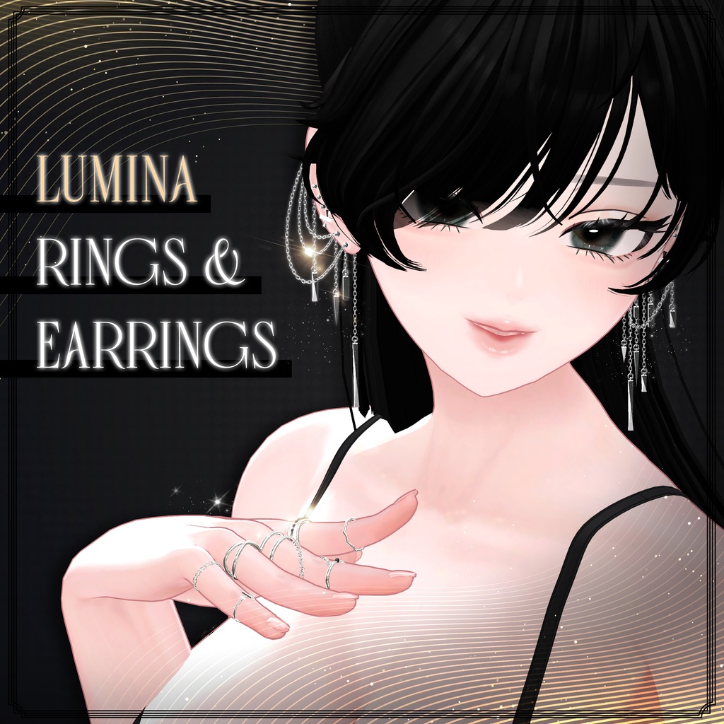 【 ルミナ LUMINA 】 Drop Earrings + Rings set image