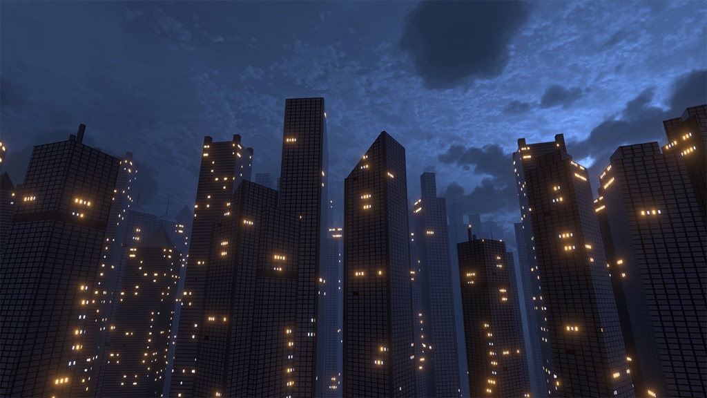  【VRChatワールド】夜景都市自動生成ギミック image