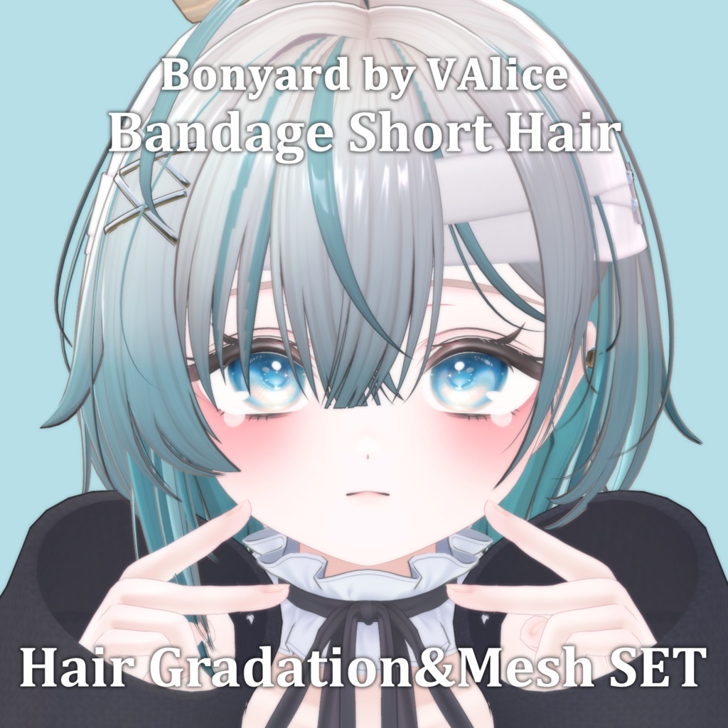 Gradation&Mesh Set for Bandage Short Hair Bonyard image