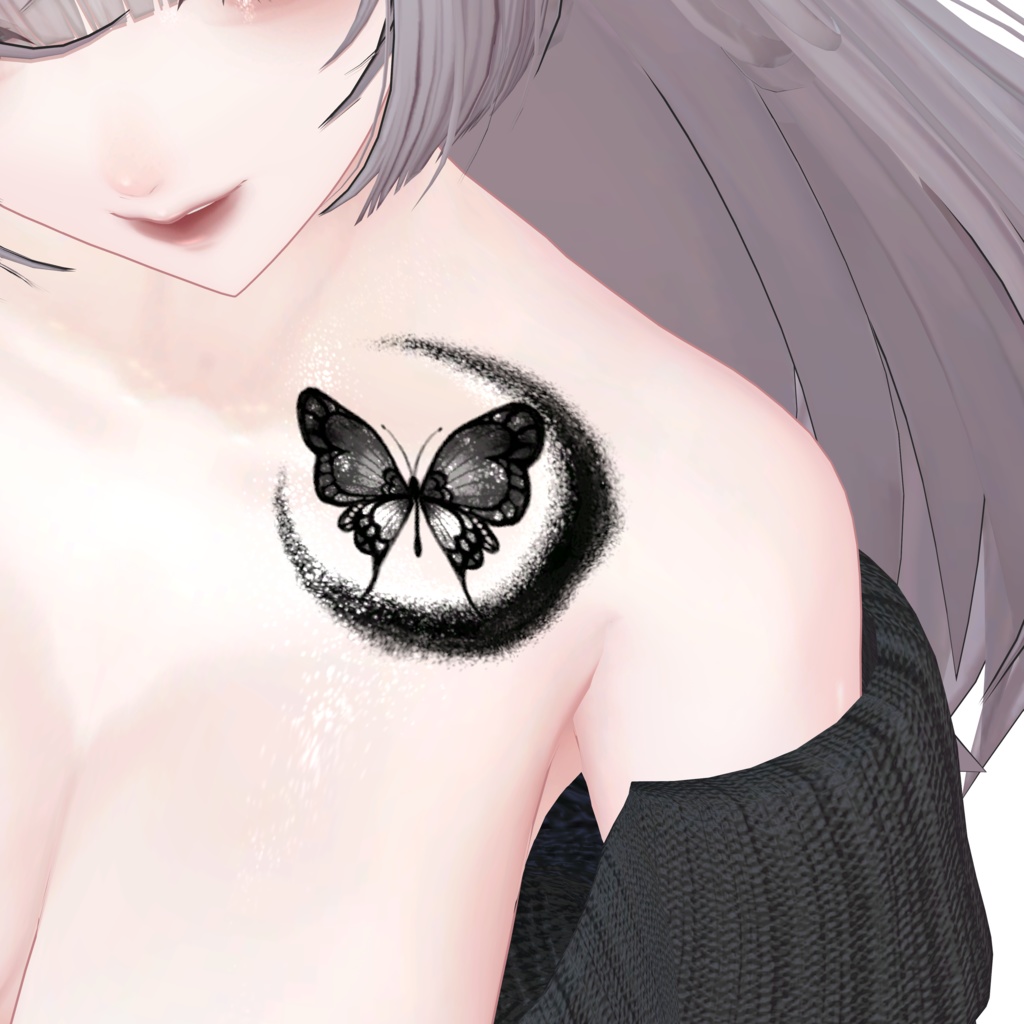 Butterfly and Moon [tattoo] image