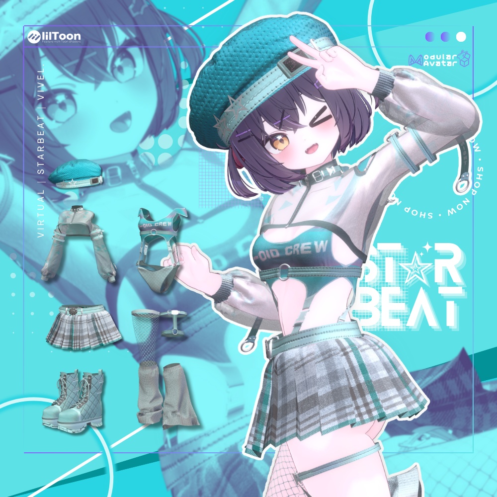 【5アバター対応】StarBeat☆スタービート【VRChat 向け／衣装／3Dモデル】 image
