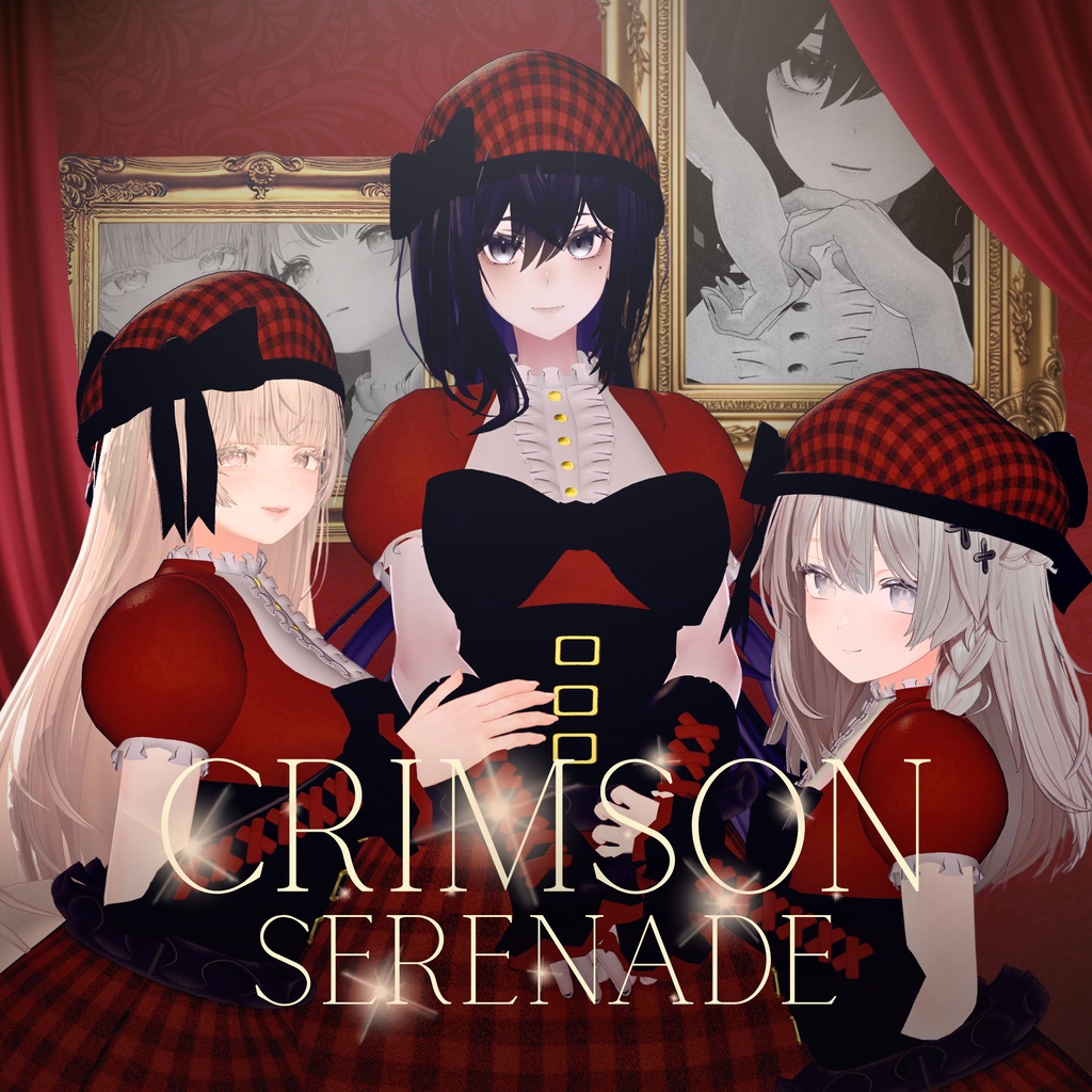 [シナノ・ルミナ・ラシュシャ用の衣装♡] VRChat Lolita Outfit Crimson Serenade for Shinano, Lumina, Lasyusha image
