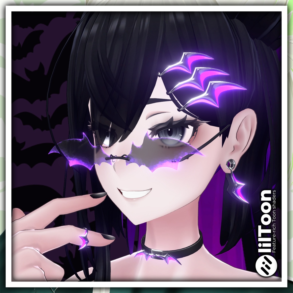 Bat | Halloween - Accessories (Glasses, Ring, Earrings, Choker) [ 蝙蝠 ｜ ハロウィン - アクセサリ （メガネ、指輪、イヤリング、チョーカー）] image