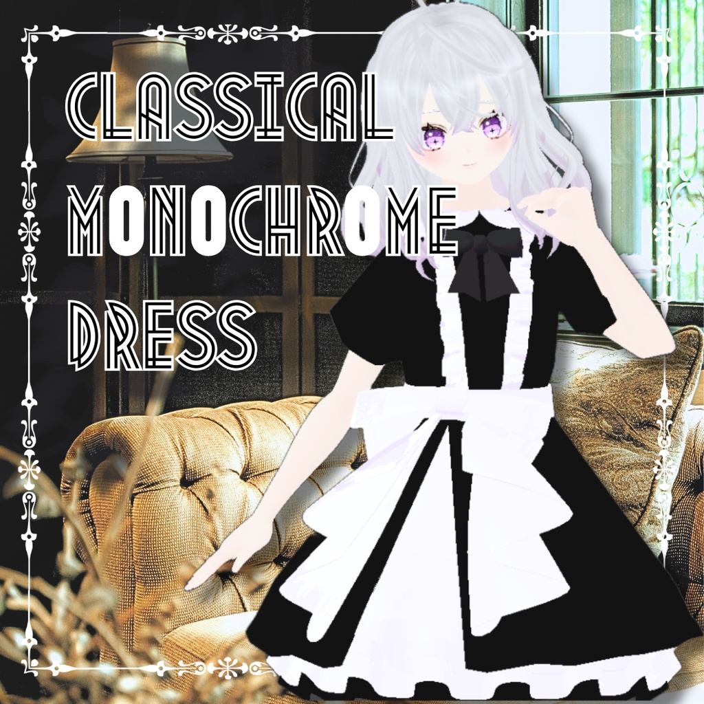 【＋.｡Free＋.｡】ClassicalMonochromeDress image