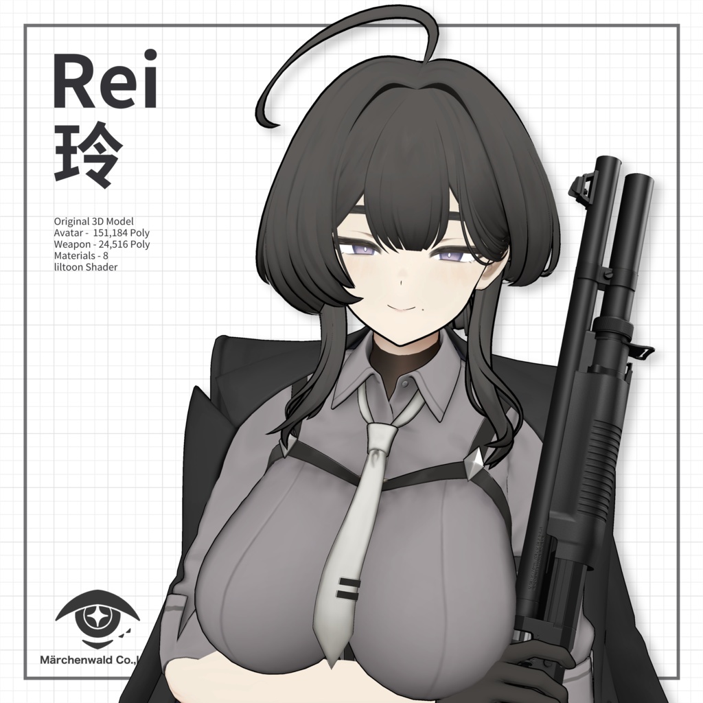 オリジナル3Dモデル「玲」Original 3D Model 「Rei」 image