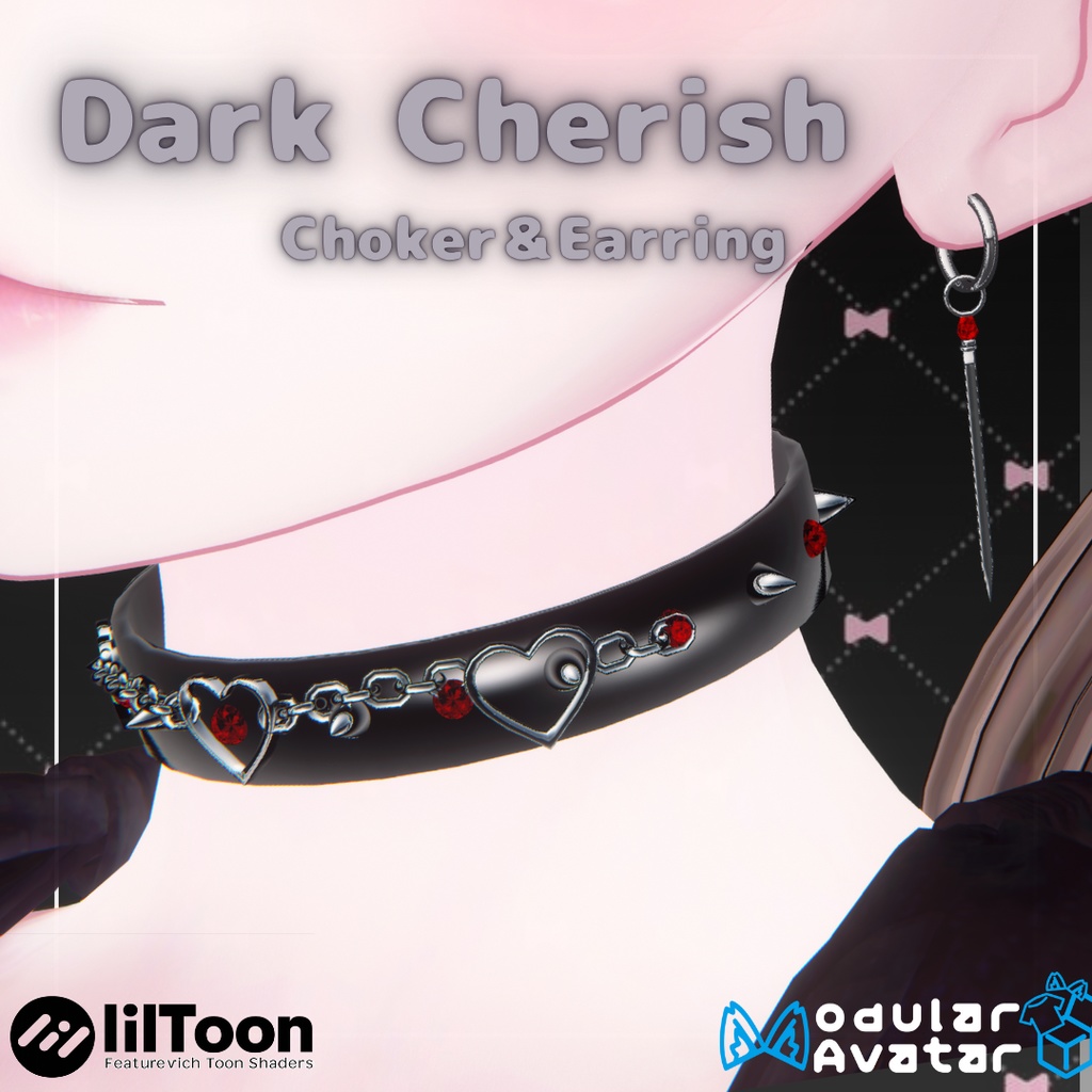 Dark Cherish Choker & Earrings image