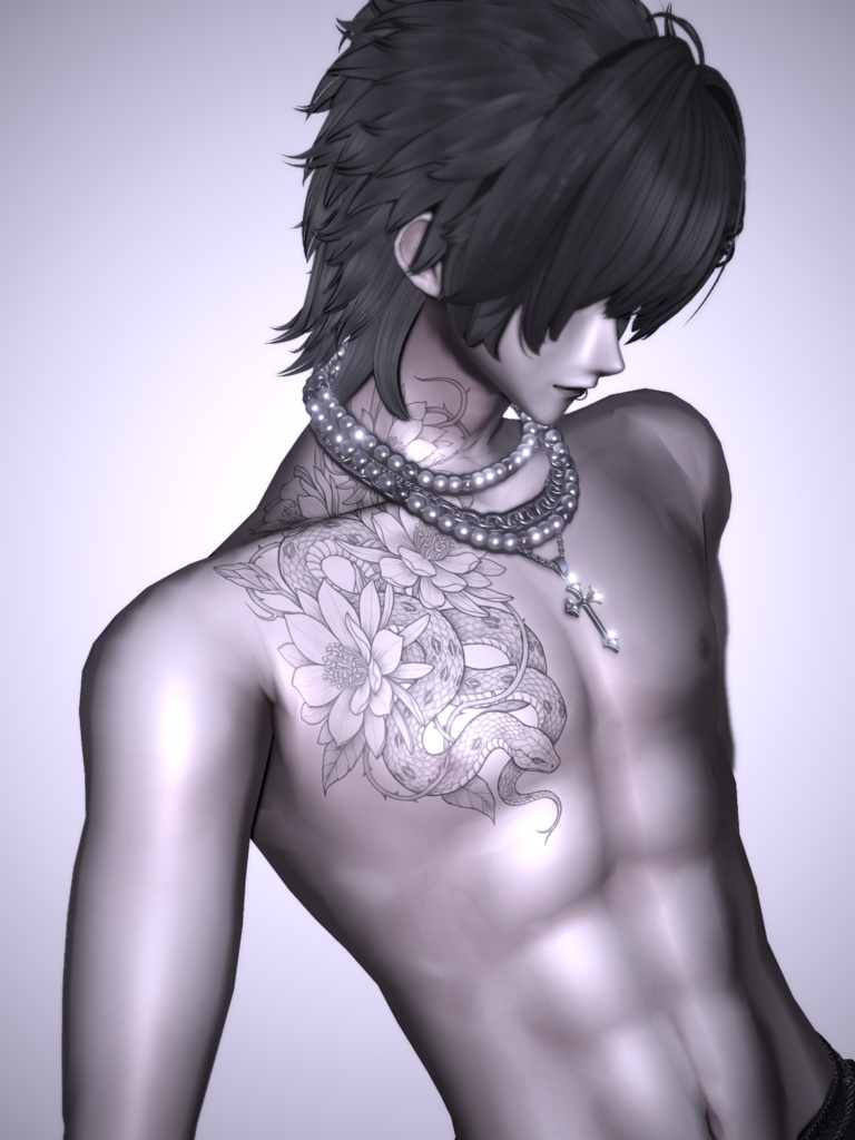 Snake and Moonflower decal image