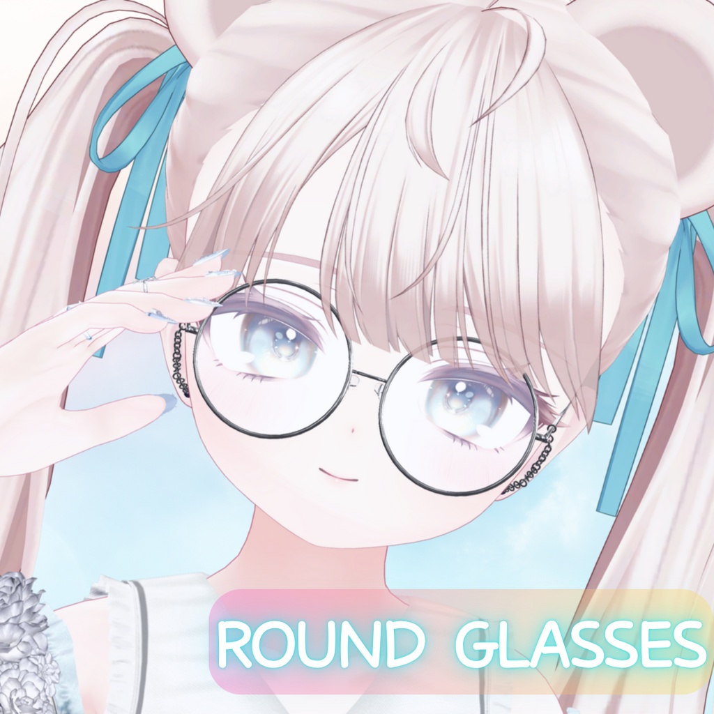 Round Glasses with Pierced Earrings image