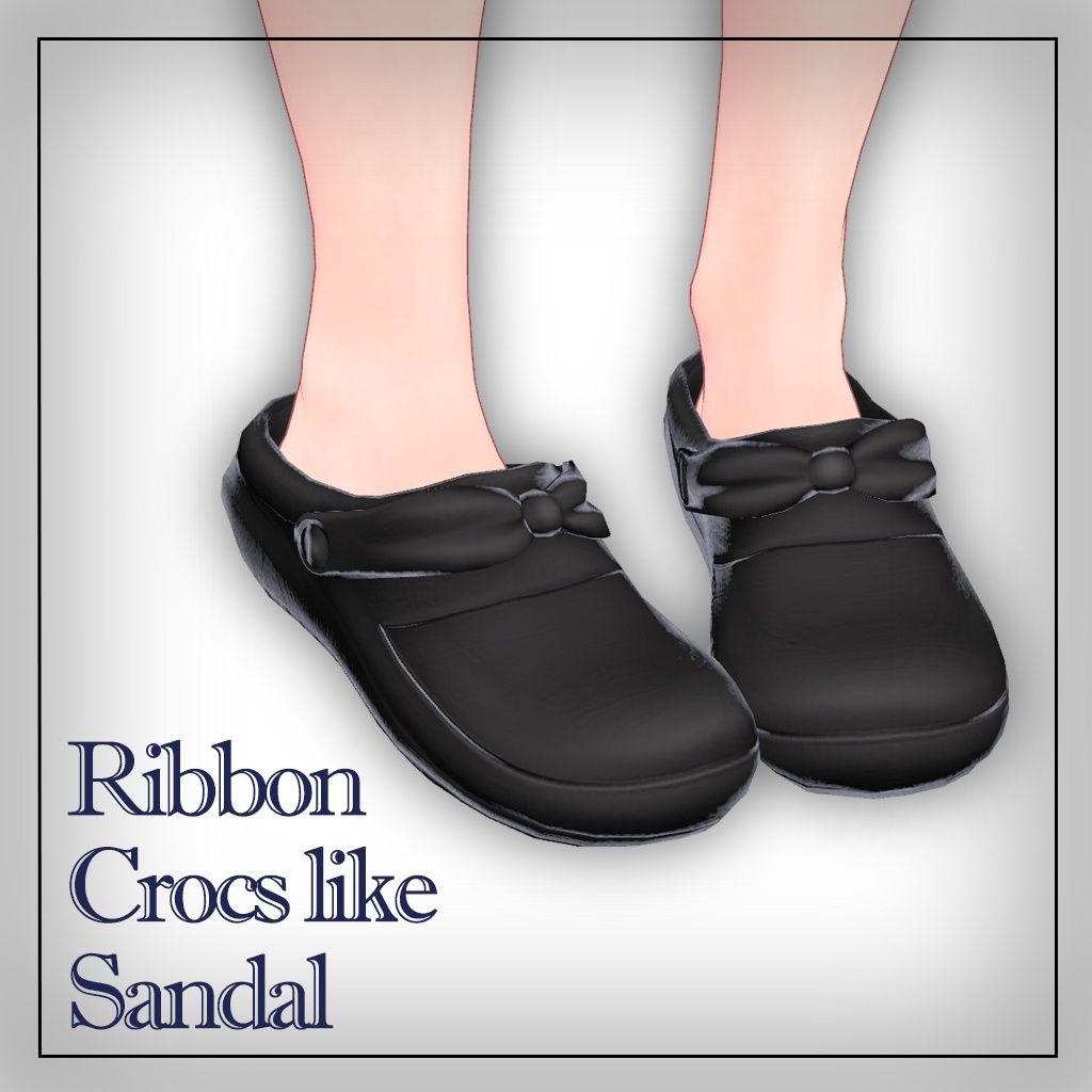 Crocs-style sandals with ribbon image