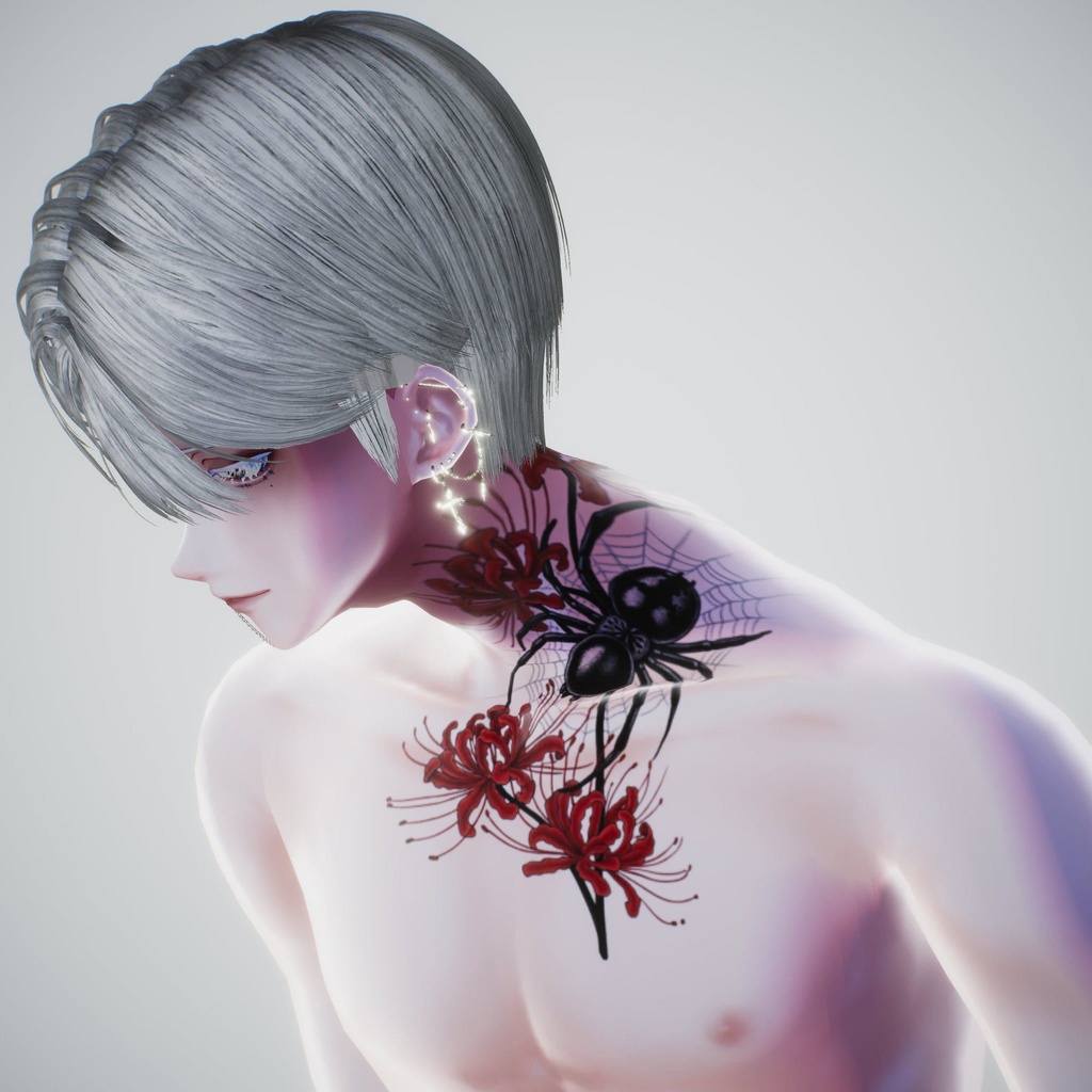 Spider and Red Lily decal image