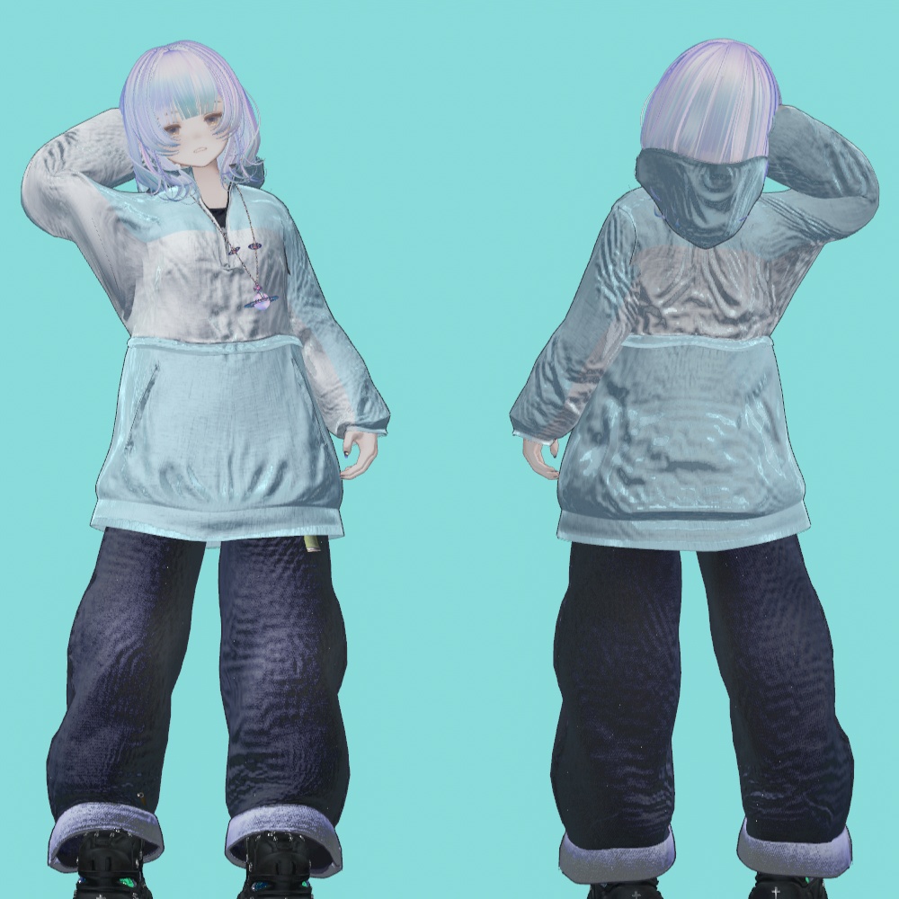 [Malicia] Oversized Nylon Hooded Jacket Set image