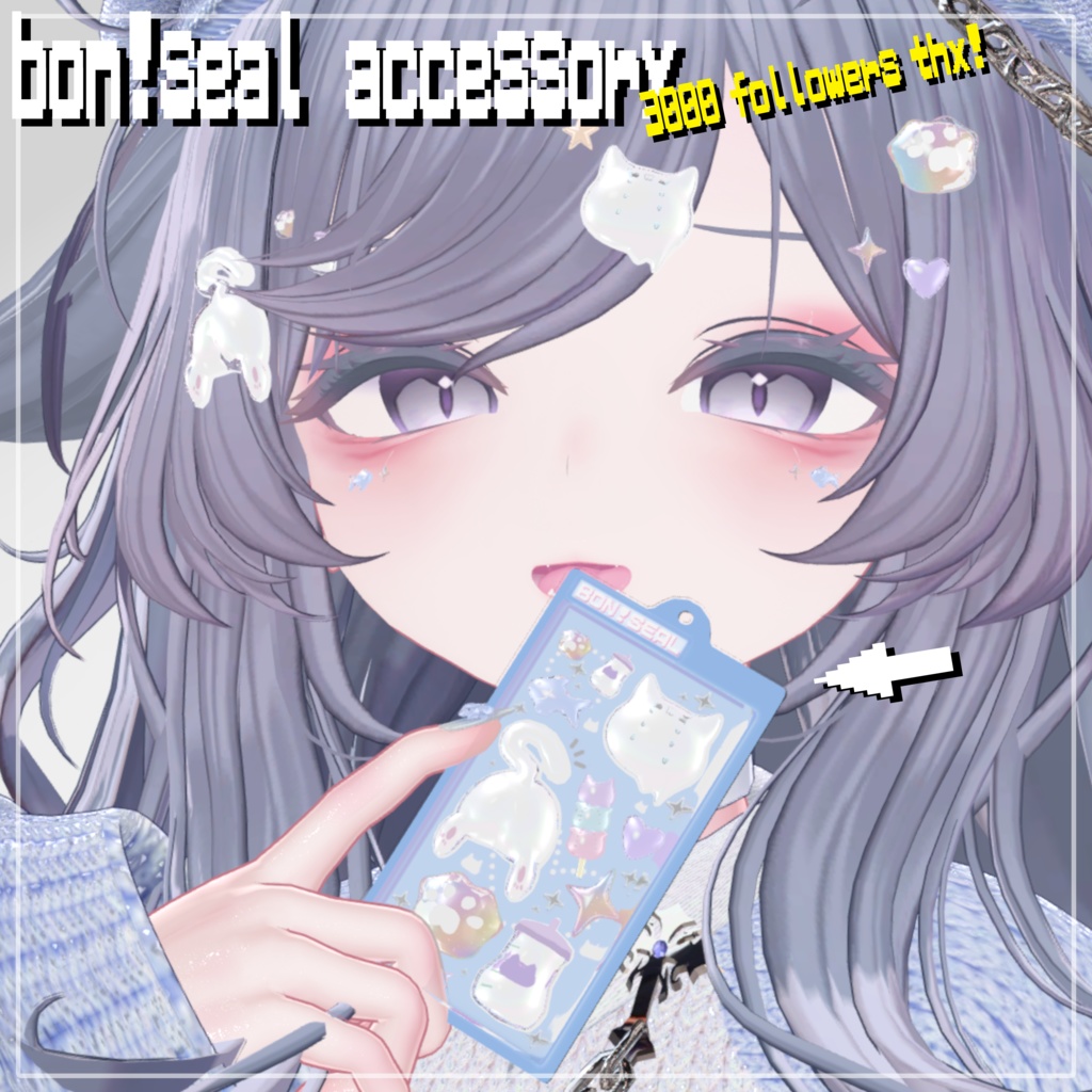 3000 followers thx! ♡ bon!seal accessory image
