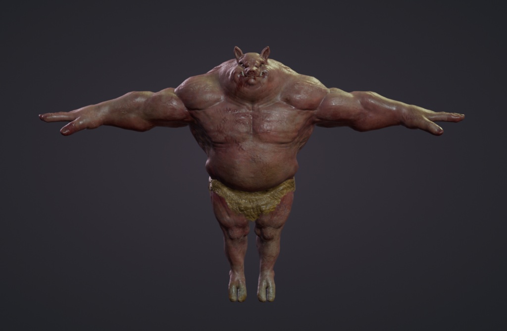 オリジナル３Dモデル　オーク（豚タイプ） image