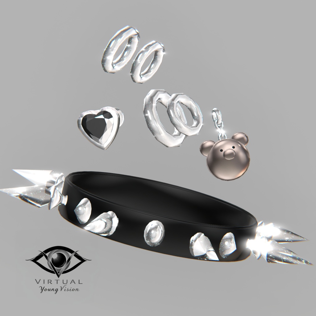 MA-compliant [Bear&Heart] - VYV Choker and Pierce (Earring) image